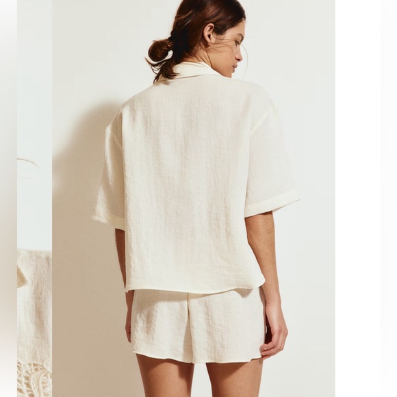 NWT Cream Cotton Eyelet Embroidered Top & Shorts Bundle Matching Set size small - Picture 2 of 13